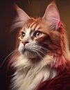 Maine coone cat on a neutral dark background Royalty Free Stock Photo