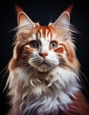 Maine coone cat on a neutral dark background Royalty Free Stock Photo