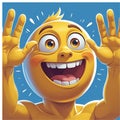 Emoticon yellow emotji cartoon Royalty Free Stock Photo