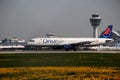 Onur Air aircraft taxiing in Munich Airport, MUC