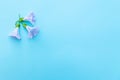Convolvulus flowers on light blue background Royalty Free Stock Photo