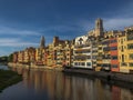 Onyar River, Gerona, Catalonia, Spain Royalty Free Stock Photo