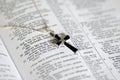 Onyx Cross On Bible Text