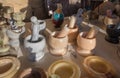 Onyx or granite stone mortar and pestle sets for sale at flea market