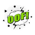 Oof expression sign at comic speech bubble icon Royalty Free Stock Photo