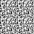 Ooh lala lettering vector seamless pattern. French phrase, romantic saying illustration. Royalty Free Stock Photo