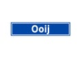 Ooij isolated Dutch place name sign. City sign from the Netherlands. Royalty Free Stock Photo