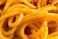 ÃÂ¡ooked spaghetti with yellow vegetable sauce Royalty Free Stock Photo