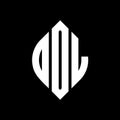 OOL circle letter logo design with circle and ellipse shape. OOL ellipse letters with typographic style. The three initials form a Royalty Free Stock Photo