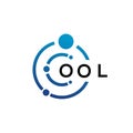 OOL letter technology logo design on white background. OOL creative initials letter IT logo concept. OOL letter design