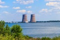 ÃÂ¡ooling towers of Zaporizhia Nuclear Power Station in Enerhodar, Ukraine Royalty Free Stock Photo