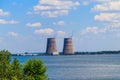 ÃÂ¡ooling towers of Zaporizhia Nuclear Power Station in Enerhodar, Ukraine Royalty Free Stock Photo