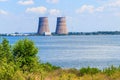 ÃÂ¡ooling towers of Zaporizhia Nuclear Power Station in Enerhodar Royalty Free Stock Photo