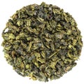 Oolong Fujian Anxi Benshan in round shape isolated Royalty Free Stock Photo