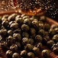 Oolong tea, Black chinese tea, with dried leaves for brewing