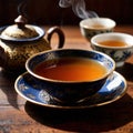 Oolong tea, Black chinese tea, with dried leaves for brewing