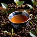 Oolong tea, Black chinese tea, with dried leaves for brewing