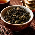 Oolong tea, Black chinese tea, with dried leaves for brewing