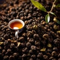 Oolong tea, Black chinese tea, with dried leaves for brewing