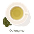 Oolong tea icon, cartoon style