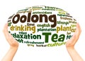 Oolong Tea word cloud hand sphere concept