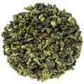 Ooloong tea Te Guanin in round shape isolated Royalty Free Stock Photo
