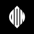 OON circle letter logo design with circle and ellipse shape. OON ellipse letters with typographic style. The three initials form a Royalty Free Stock Photo