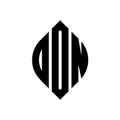 OON circle letter logo design with circle and ellipse shape. OON ellipse letters with typographic style. The three initials form a Royalty Free Stock Photo
