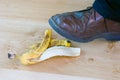 Ooops, banana skin. Royalty Free Stock Photo