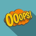OOOPS, comic text speech bubble icon, flat style Royalty Free Stock Photo