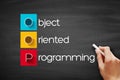 OOP Object Oriented Programming, acronym business concept on blackboard Royalty Free Stock Photo