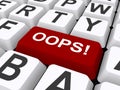 Oops button on keyboard Royalty Free Stock Photo