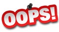 oops concept 3d illustration isolated Royalty Free Stock Photo