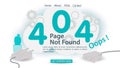 Oops 404 error page not found banner Internet connection problems numbers and disconnected connection cable for websites and Royalty Free Stock Photo