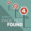 Oops, Error 404 Web Banner. Page Not Found.