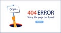 Oops ... 404 error website template Royalty Free Stock Photo