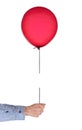 Oops. Hand with balloon on broken string. Concept. Royalty Free Stock Photo
