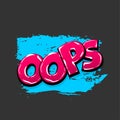 Comic text pop art grunge brush oops ouch Royalty Free Stock Photo