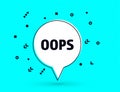 Oops speech bubble banner pop art memphis style