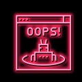 oops web error neon glow icon illustration