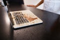 Oopsie daisy. Closeup shot of coffee spilt over a laptop on a table. Royalty Free Stock Photo