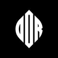 OOR circle letter logo design with circle and ellipse shape. OOR ellipse letters with typographic style. The three initials form a Royalty Free Stock Photo