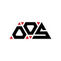 OOS triangle letter logo design with triangle shape. OOS triangle logo design monogram. OOS triangle vector logo template with red Royalty Free Stock Photo