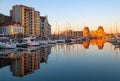 Oostende City at sunset, Belgium Royalty Free Stock Photo