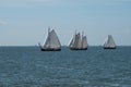 Oosterleek, Netherlands, May 2022. Old traditional sailing ships on the Markermeer, Netherlands. Royalty Free Stock Photo