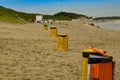 Oosterschelde, the Netherlands, August 2019. The north sea coast: large beaches as far as the eye can see, very few people walking Royalty Free Stock Photo