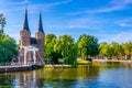 Oostpoort gate leading to the Dutch city Delft, Netherlands