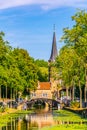 Oostpoort gate leading to the Dutch city Delft, Netherlands