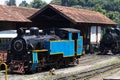 OOTY, TAMIL NADU, INDIA, 22 March 2015 : Nilgiri mountain railway. Blue train. Unesco heritage. Narrow-gauge. Steam