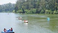 Boating in ooty lake. Artificial lake in Nilgiris district of Tamil Nadu, India. Major scenic tourist attraction with Paddle, Royalty Free Stock Photo